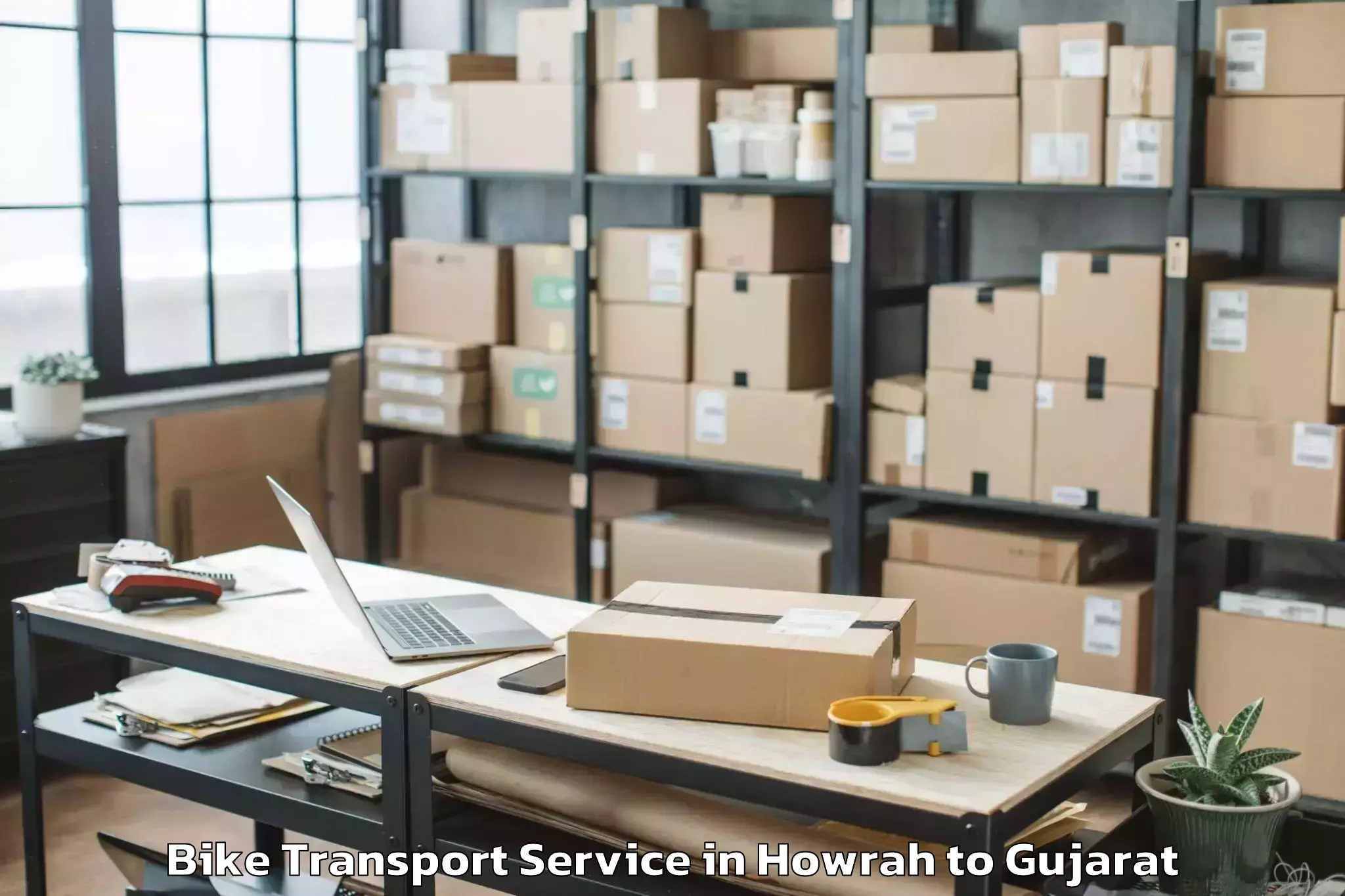 Quality Howrah to Bhavnagar Bike Transport